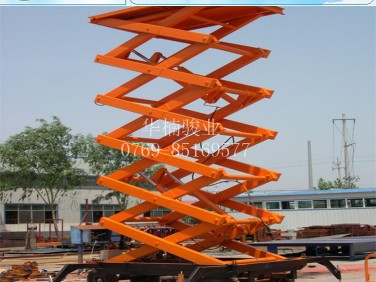 移動剪叉升降機 廠家直銷（帶電瓶，人工牽引自行走）